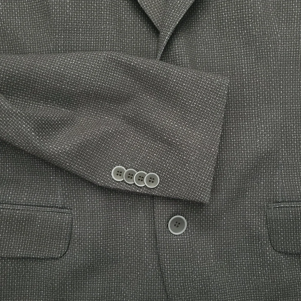 Hammer Made Sport Coat Mens 42 Gray Geometric‎ Camo Lining Stretch Double Vent